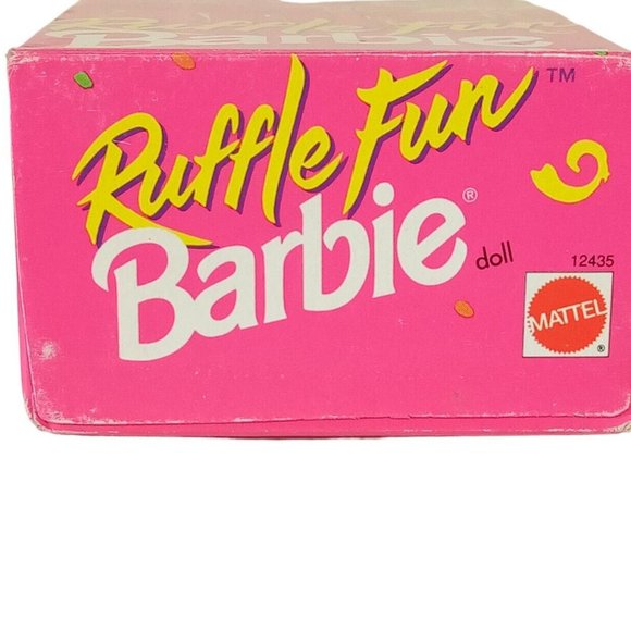 Ruffle Fun Barbie #12435 Dark Hair Vintage 1994 NRFB Doll-Mint Box-Very Good - Picture 9 of 10